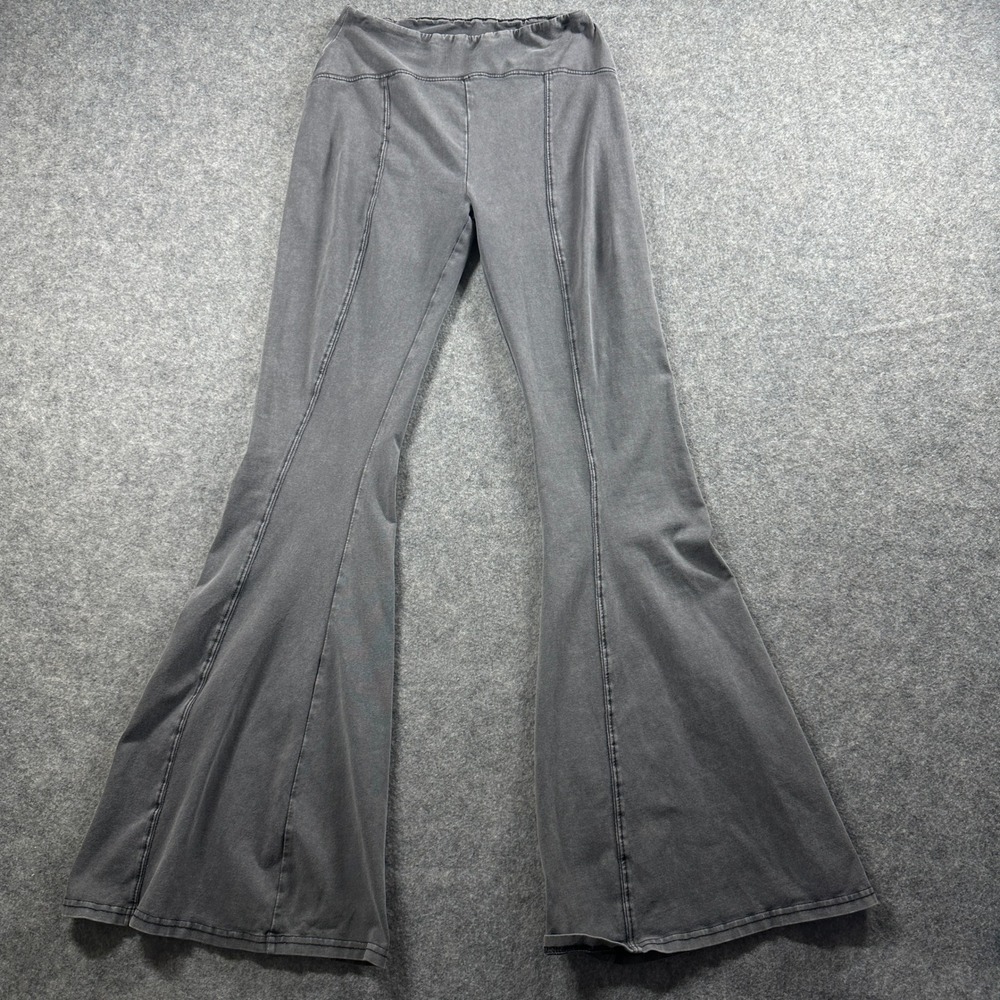 UO Out from Under Flare Leggings S? Gray High Rise Seam Detail Boho Bell Bottoms